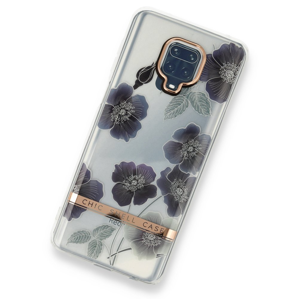 Newface Xiaomi Redmi Note 9 Pro Kılıf Çiçekli Silikon - Mor