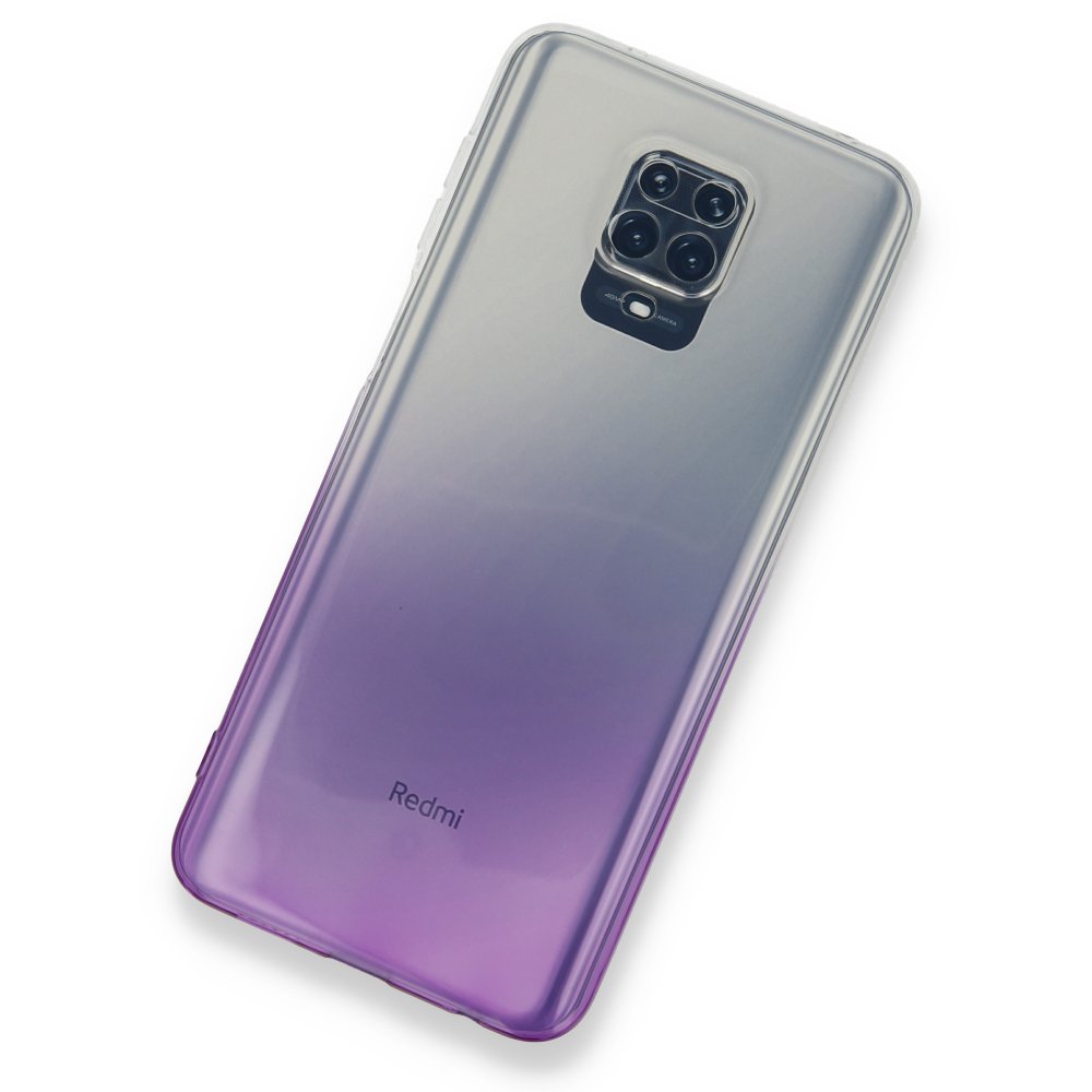 Newface Xiaomi Redmi Note 9 Pro Kılıf Lüx Çift Renkli Silikon - Mor