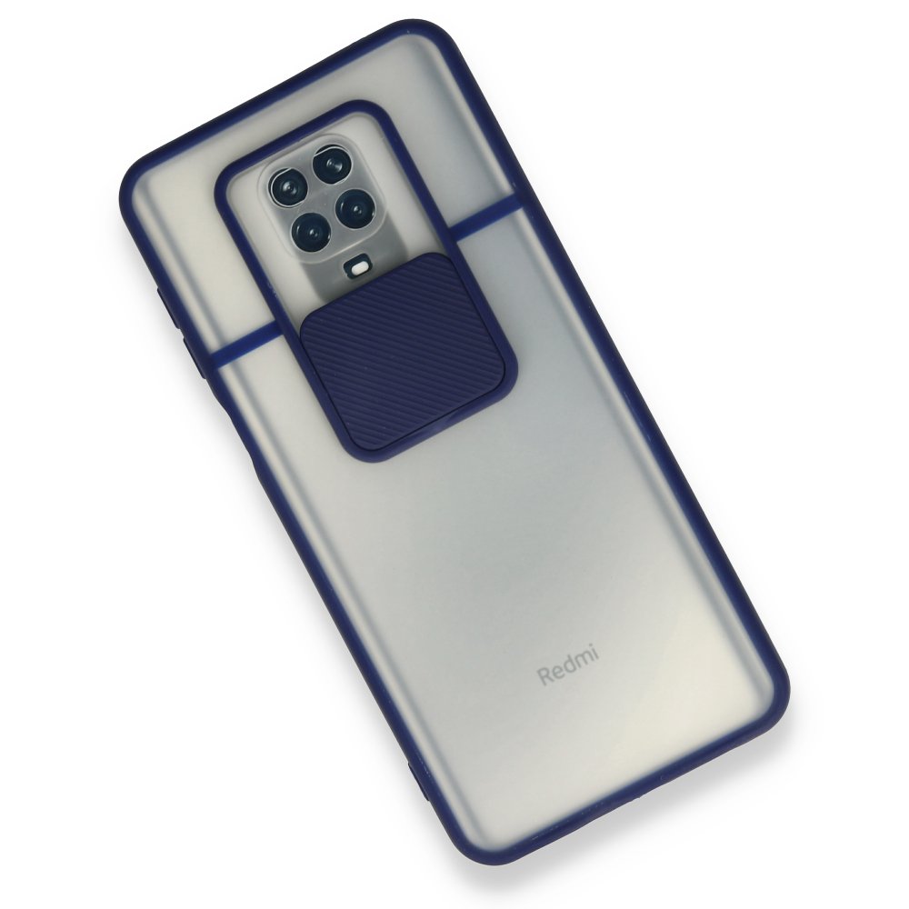 Newface Xiaomi Redmi Note 9 Pro Kılıf Palm Buzlu Kamera Sürgülü Silikon - Lacivert