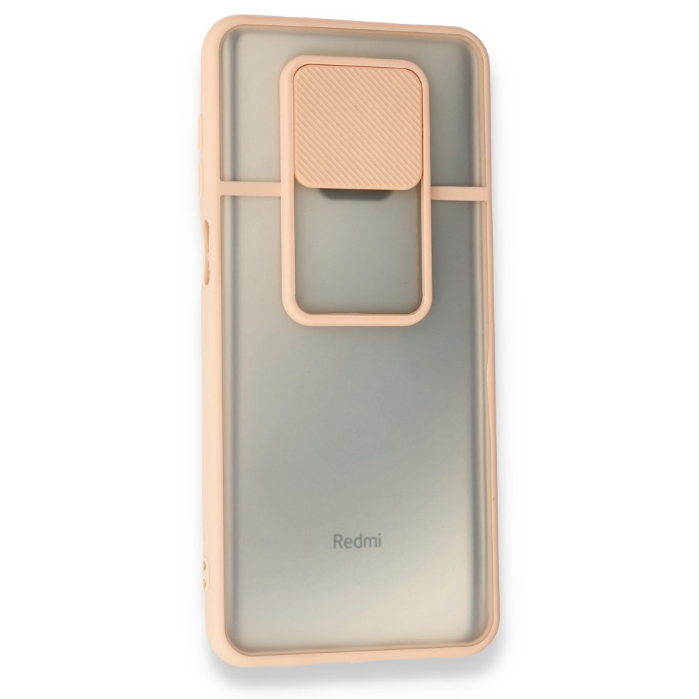 Newface Xiaomi Redmi Note 9 Pro Kılıf Palm Buzlu Kamera Sürgülü Silikon - Pembe