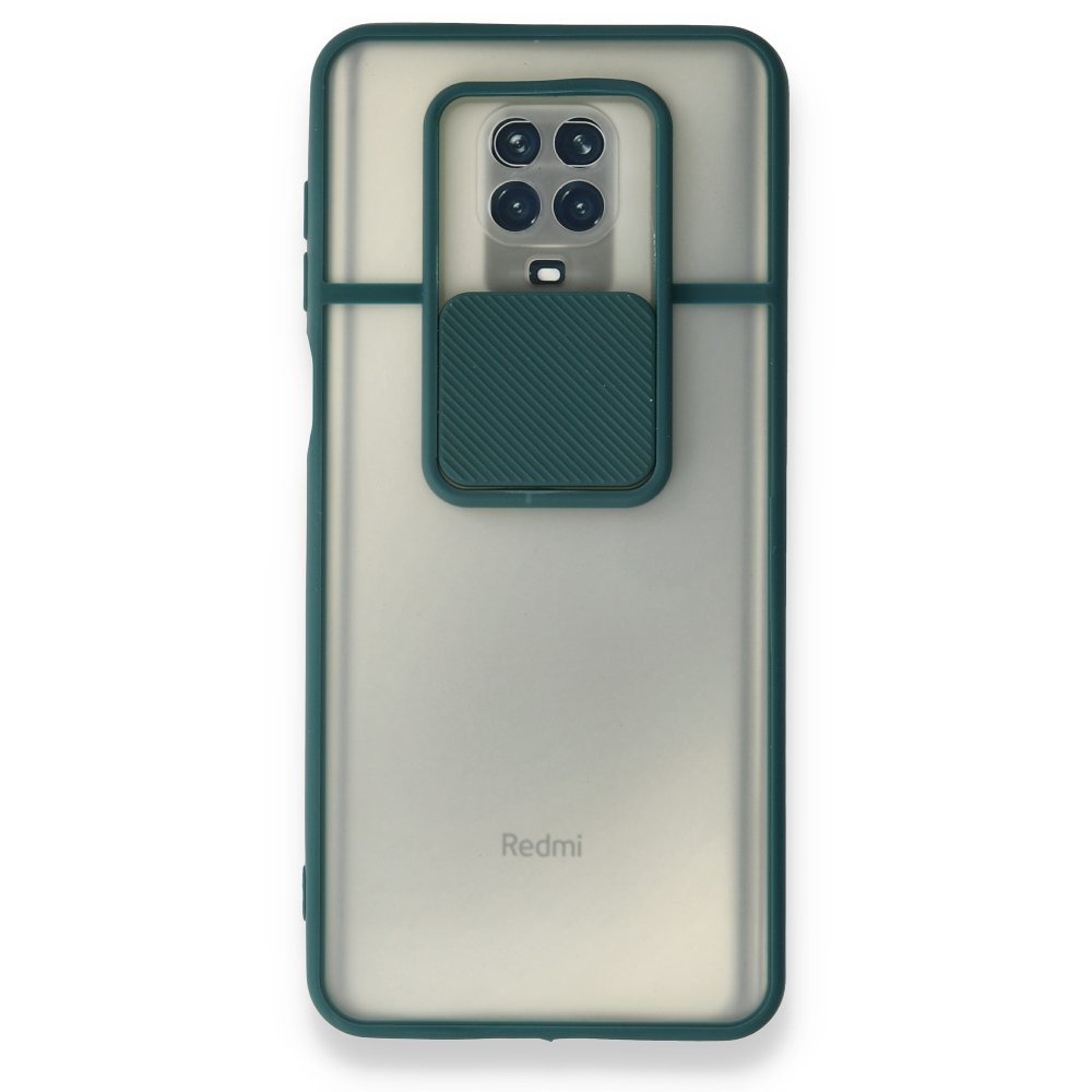Newface Xiaomi Redmi Note 9 Pro Kılıf Palm Buzlu Kamera Sürgülü Silikon - Yeşil