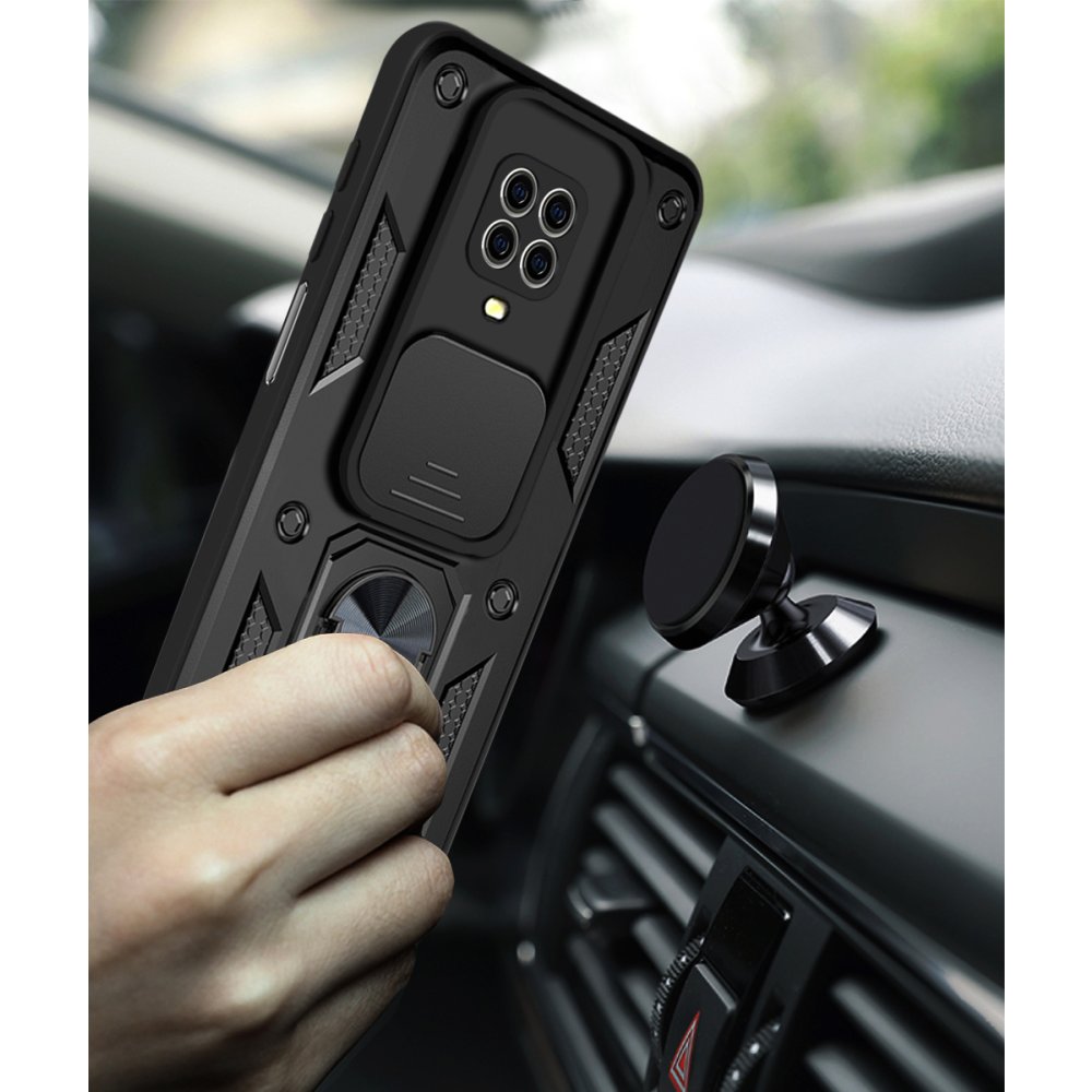 Newface Xiaomi Redmi Note 9 Pro Kılıf Pars Lens Yüzüklü Silikon - Lacivert