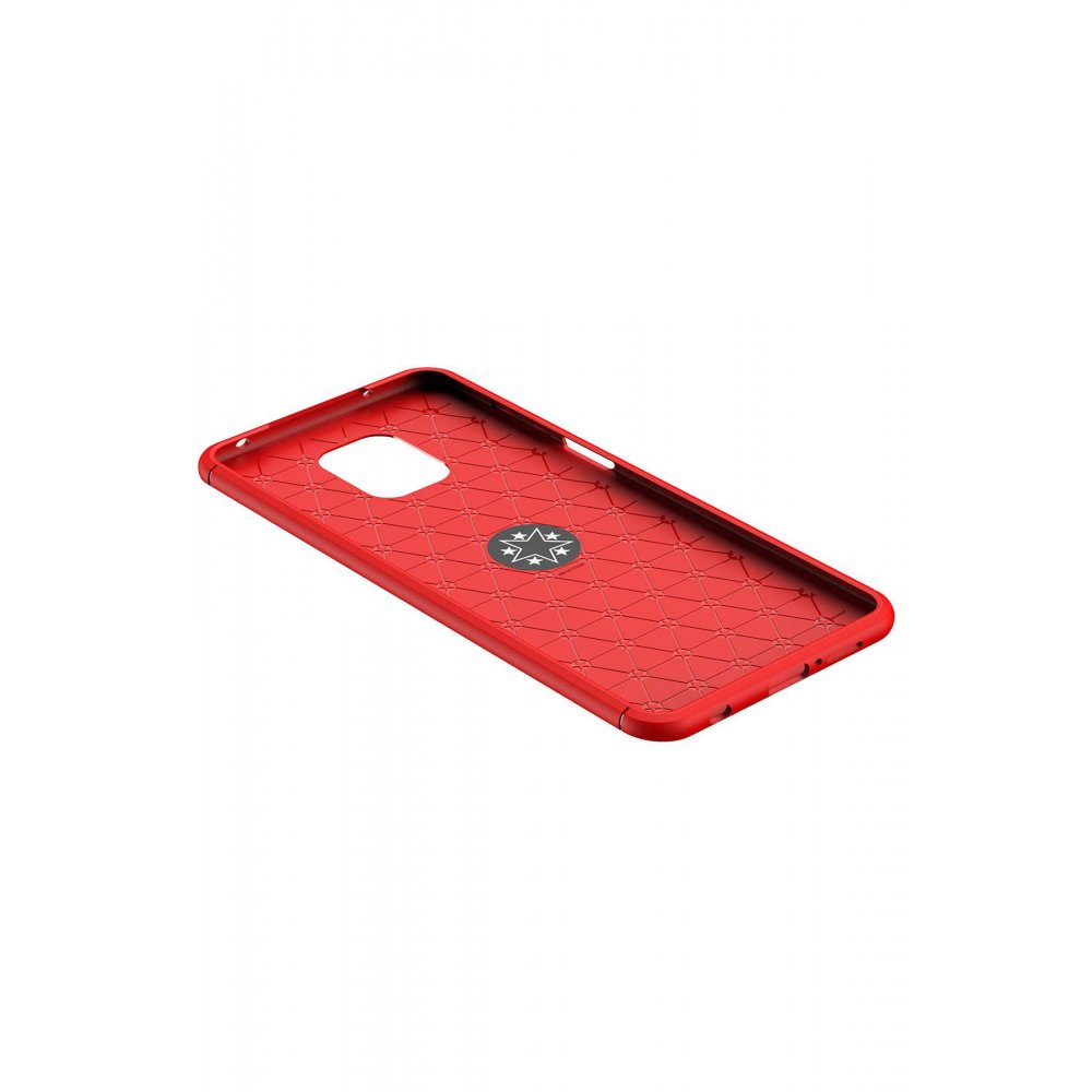 Newface Xiaomi Redmi Note 9 Pro Kılıf Range Yüzüklü Silikon - Kırmızı