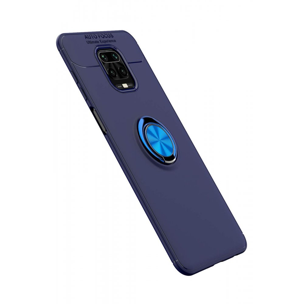 Newface Xiaomi Redmi Note 9 Pro Kılıf Range Yüzüklü Silikon - Mavi