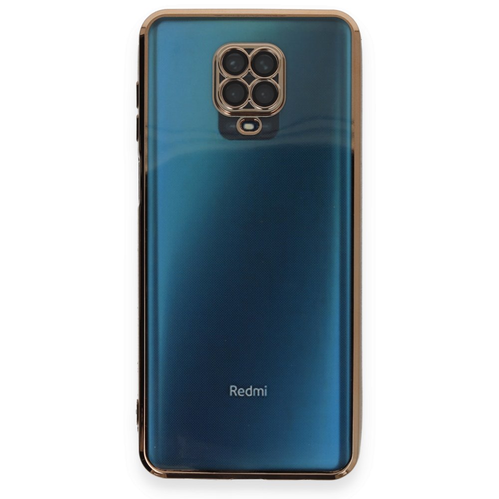 Newface Xiaomi Redmi Note 9 Pro Kılıf Razer Lensli Silikon - Gold