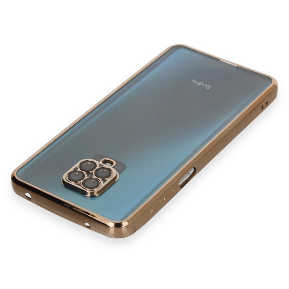 Newface Xiaomi Redmi Note 9 Pro Kılıf Razer Lensli Silikon - Gold