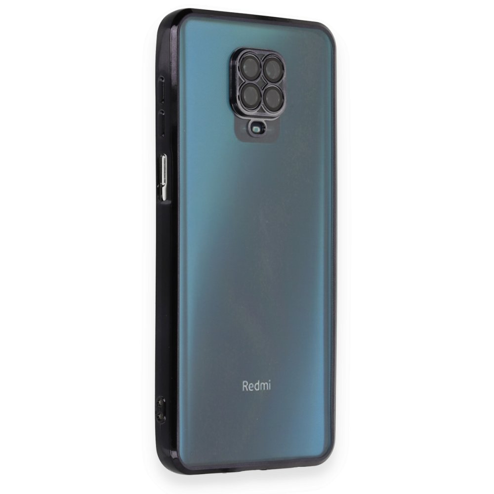 Newface Xiaomi Redmi Note 9 Pro Kılıf Razer Lensli Silikon - Siyah
