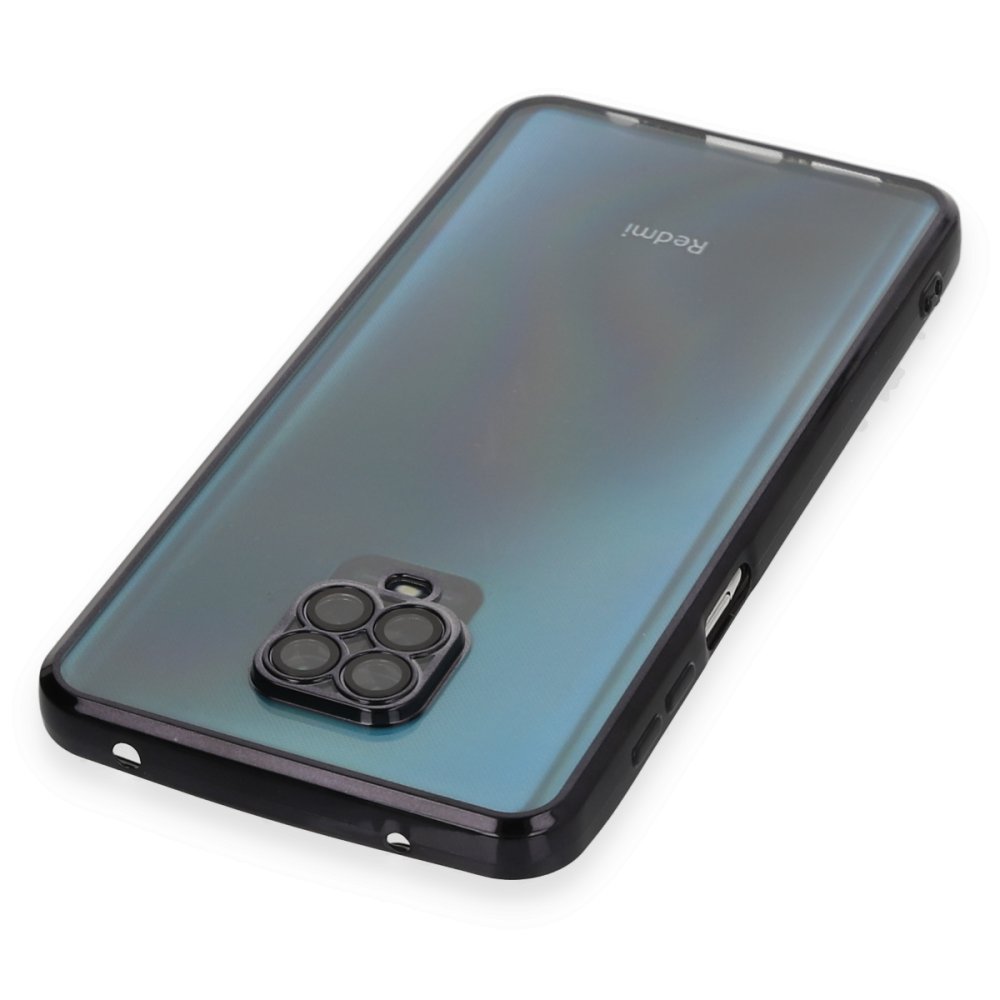 Newface Xiaomi Redmi Note 9 Pro Kılıf Razer Lensli Silikon - Siyah