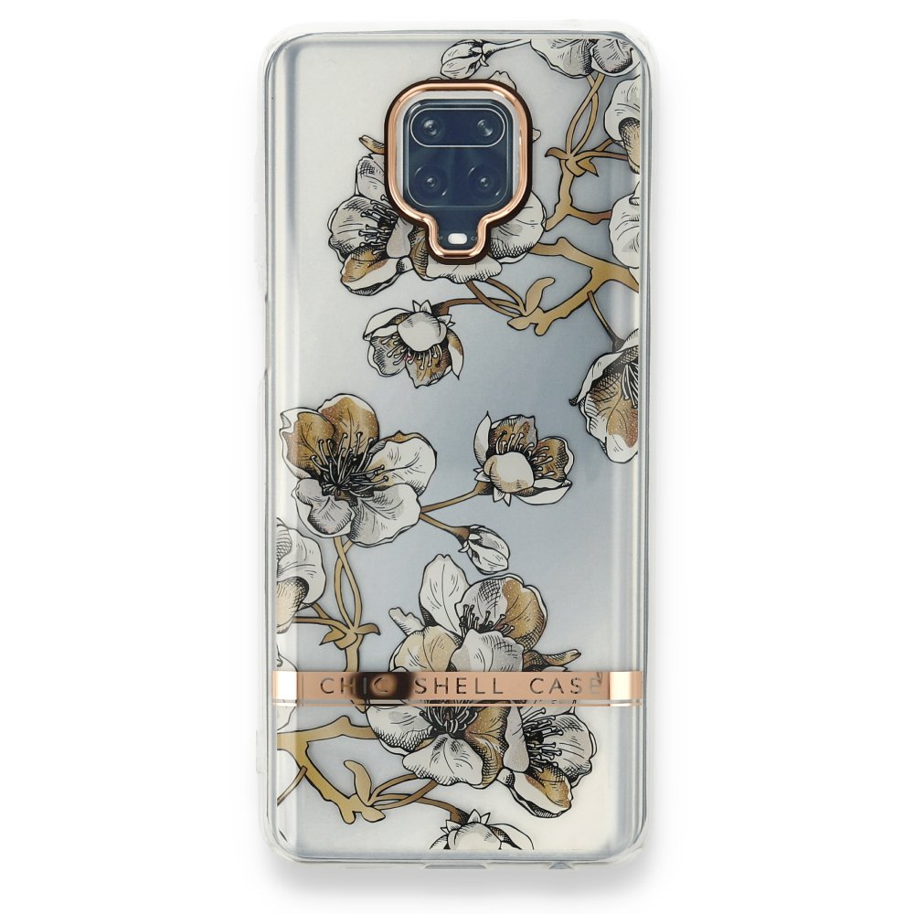 Newface Xiaomi Redmi Note 9S Kılıf Çiçekli Silikon - Pudra