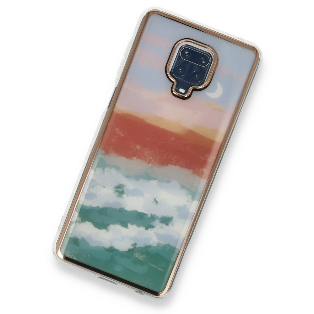 Newface Xiaomi Redmi Note 9S Kılıf Çiçekli Silikon - Turkuaz