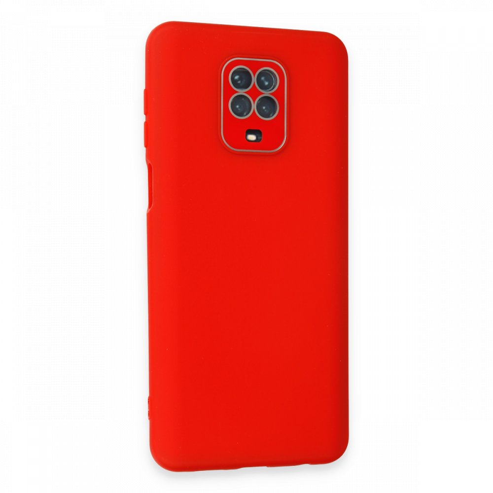 Newface Xiaomi Redmi Note 9S Kılıf Lansman Glass Kapak - Kırmızı