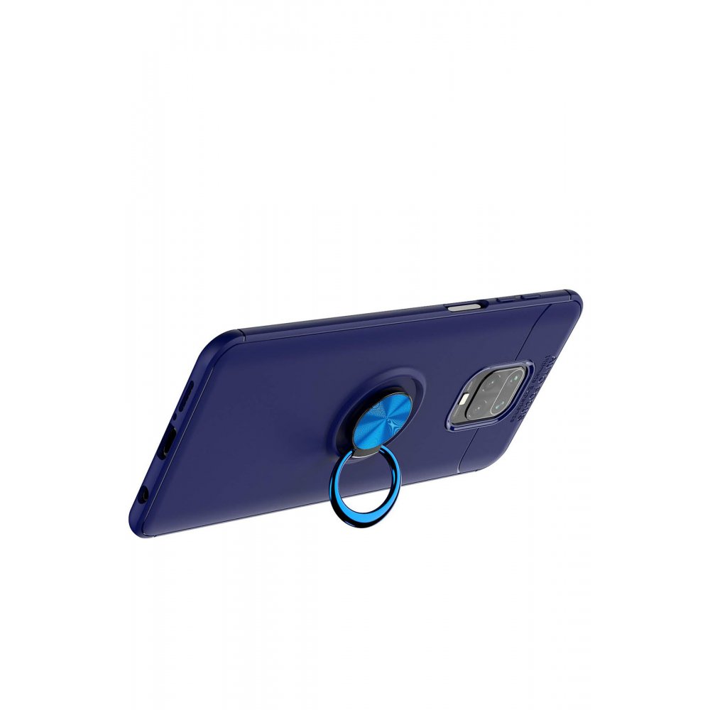 Newface Xiaomi Redmi Note 9S Kılıf Range Yüzüklü Silikon - Mavi