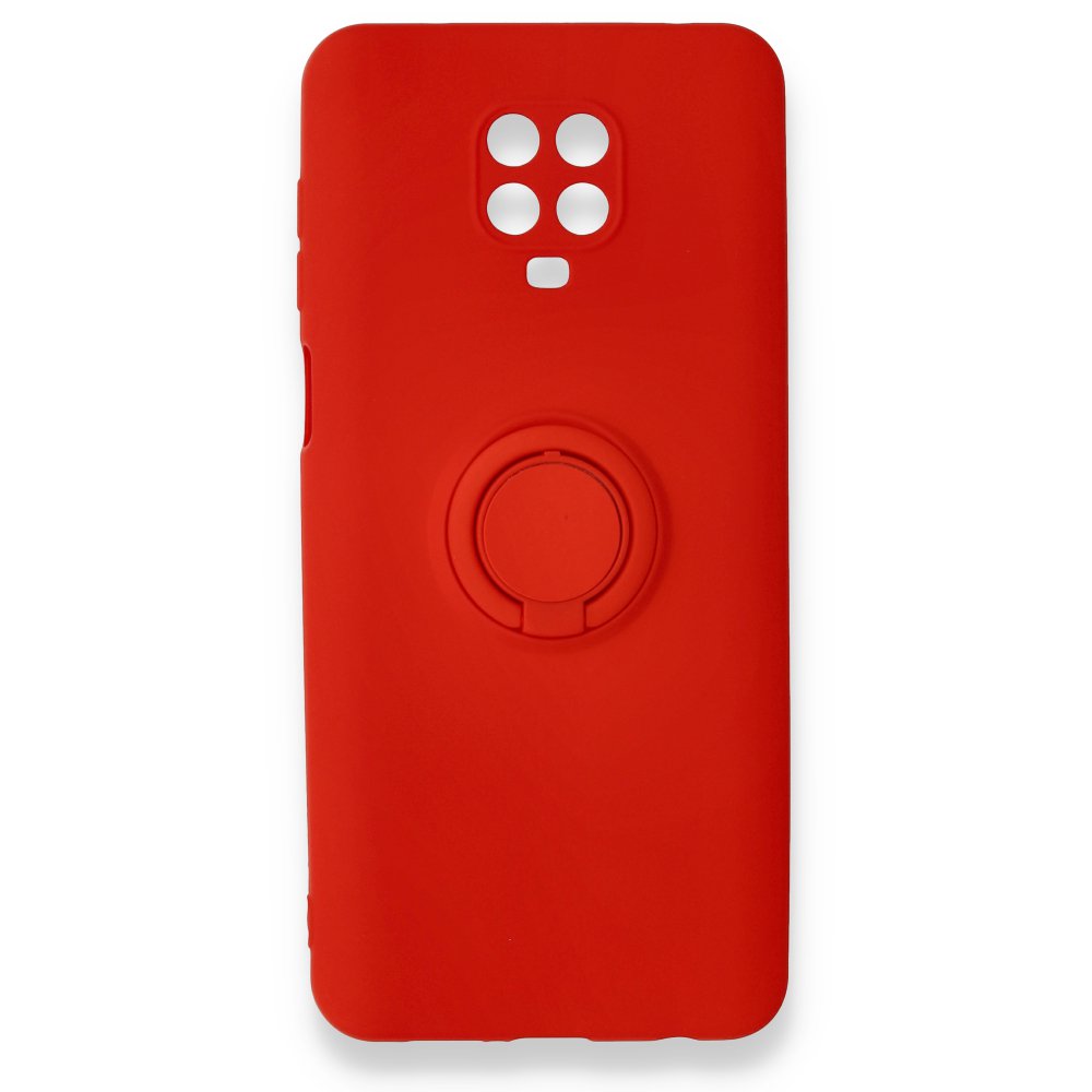 Newface Xiaomi Redmi Note 9S Kılıf Viktor Yüzüklü Silikon - Kırmızı
