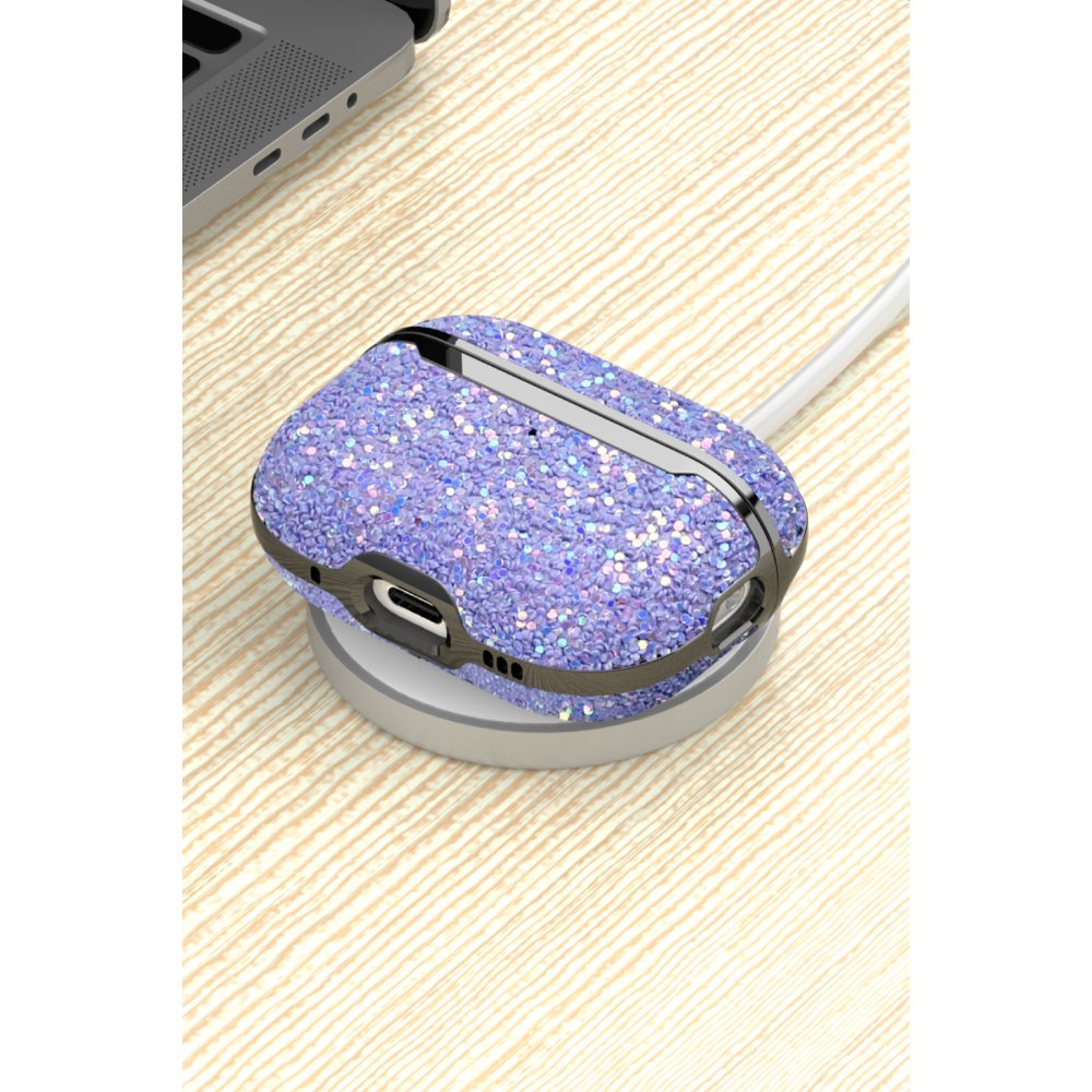 Onegif Airpods Pro (1.nesil) Bright Simli Airpods Kapak - Siyah