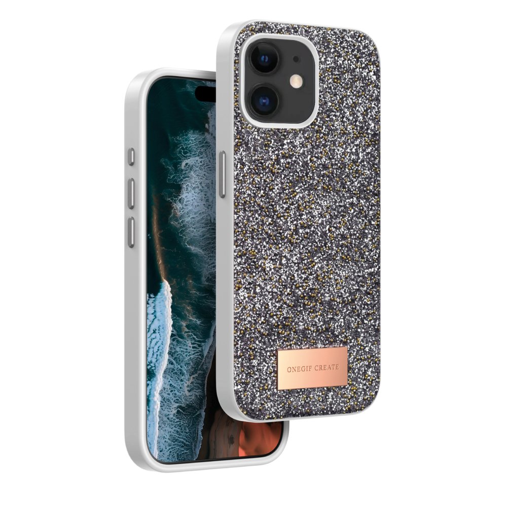 Onegif iPhone 11 Bright Simli Kapak - Gümüş