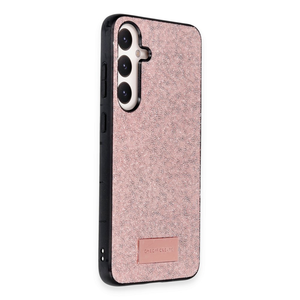 Onegif Samsung Galaxy A15 4G Bright Simli Kapak - Pembe