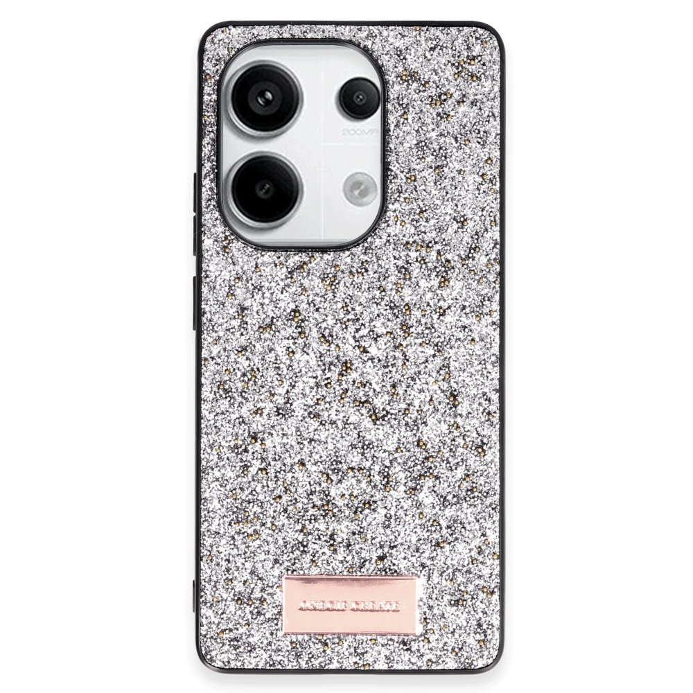 Onegif Xiaomi Poco M6 Pro 4G Bright Simli Kapak - Gümüş