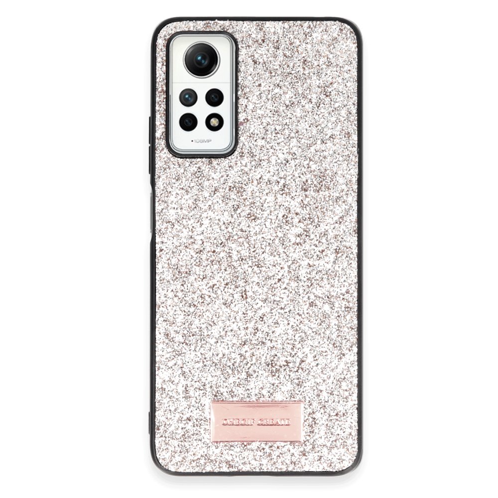 Onegif Xiaomi Redmi Note 12 Pro 4G Bright Simli Kapak - Gold