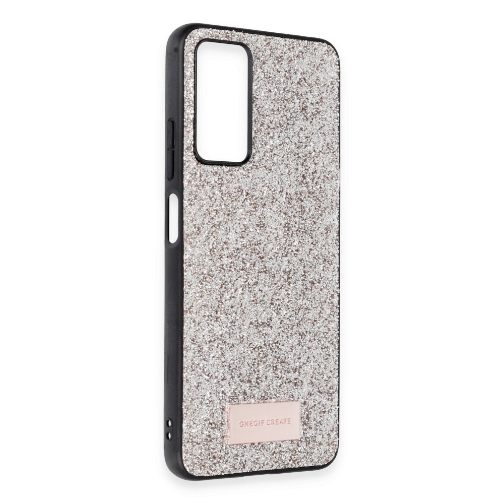 Onegif Xiaomi Redmi Note 12 Pro 4G Bright Simli Kapak - Gold