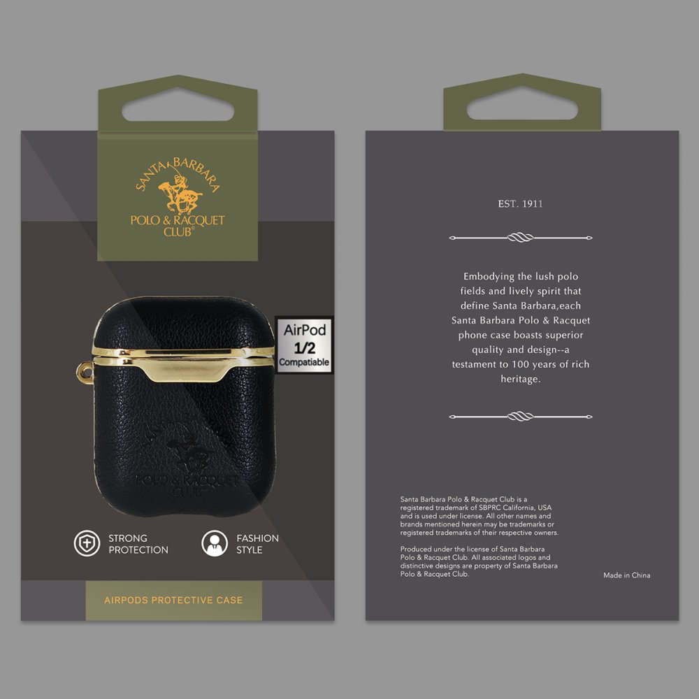 Santa Barbara Polo Racquet Club Airpods (1.nesil) Amaury Kılıf - Siyah