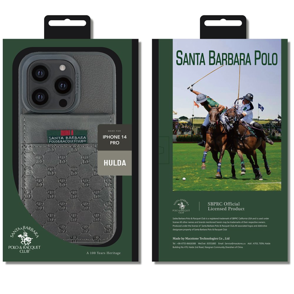 Santa Barbara Polo Racquet Club iPhone 13 Pro Max Hulda Kartvizitli Kapak - Kahverengi