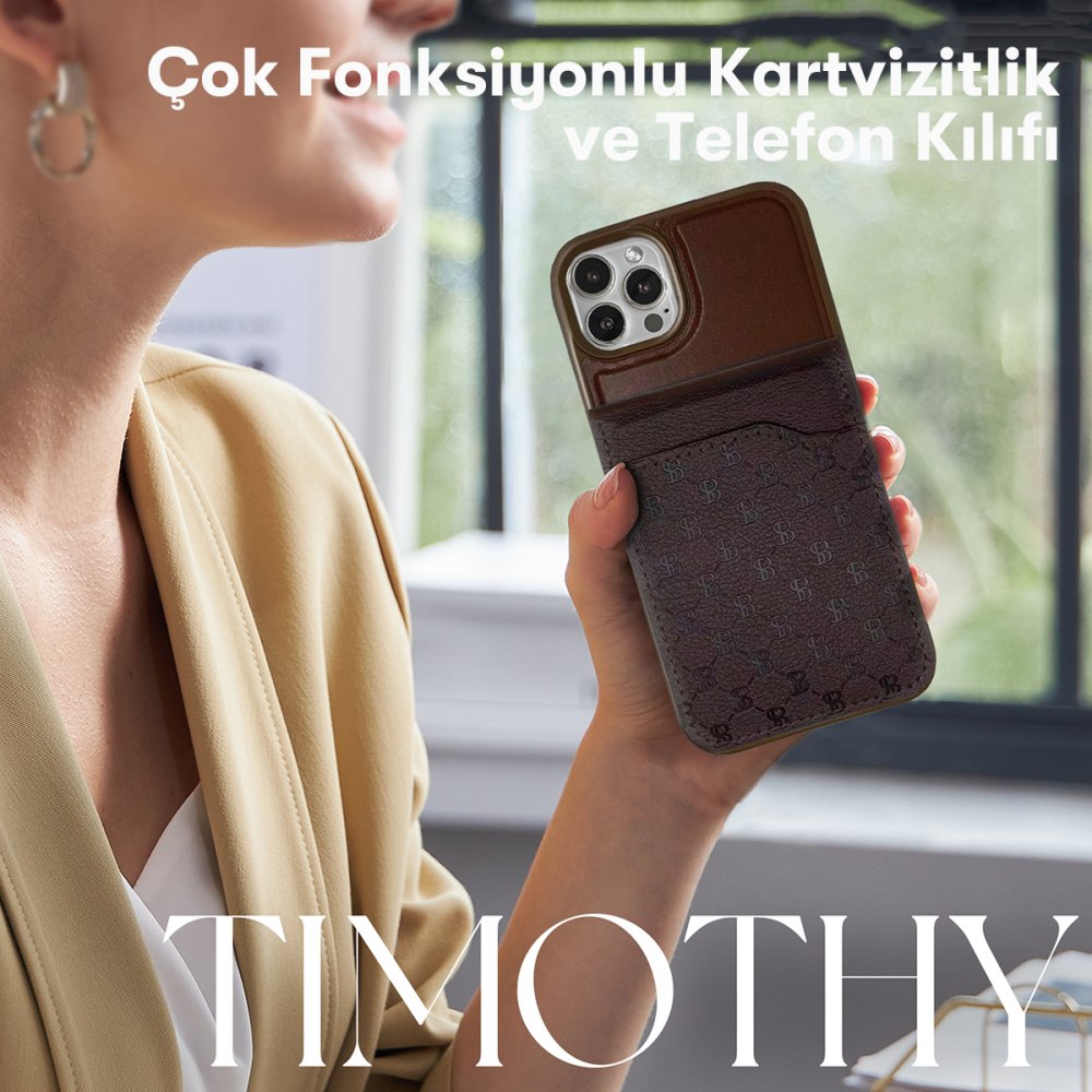 Santa Barbara Polo Racquet Club iPhone 13 Pro Timothy Cüzdanlı Standlı Kapak - Kahverengi