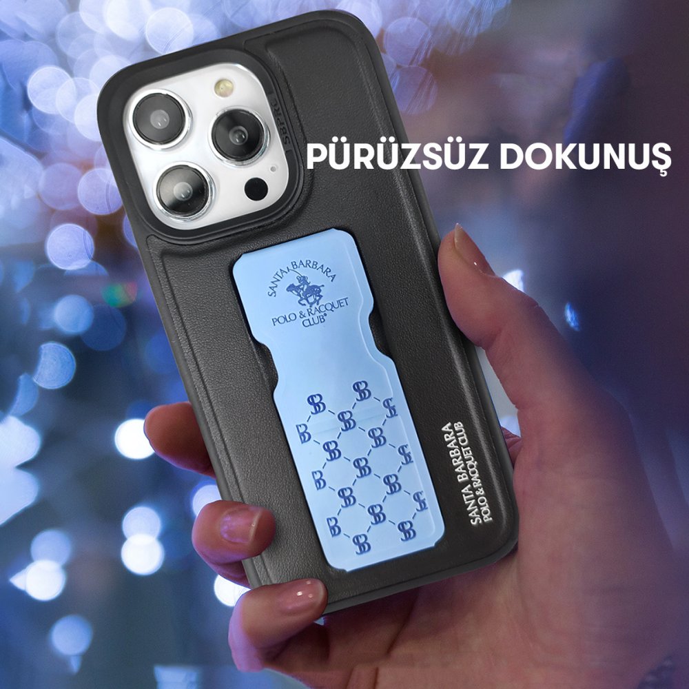 Santa Barbara Polo Racquet Club iPhone 14 Parker Stand Kapak - Beyaz
