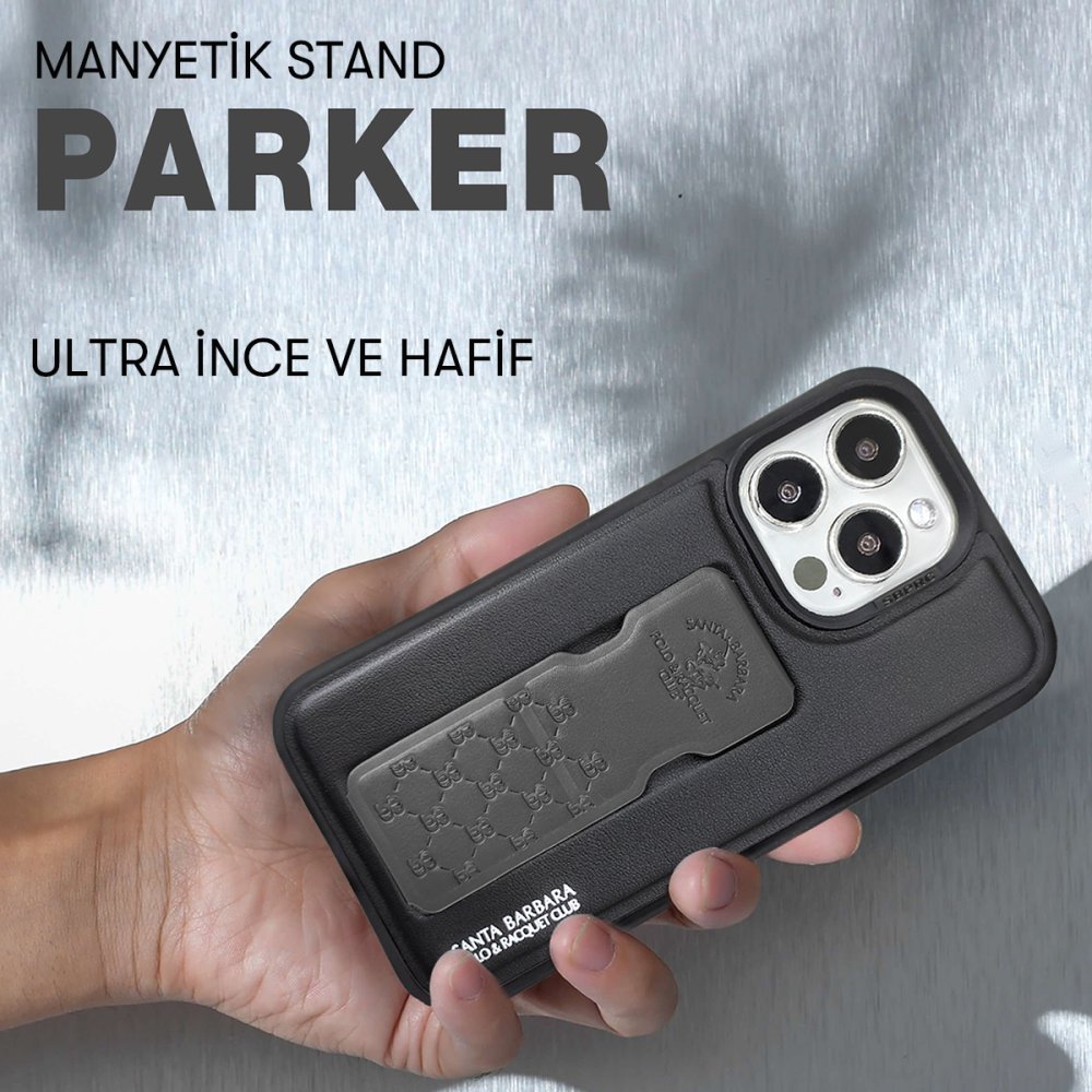 Santa Barbara Polo Racquet Club iPhone 14 Parker Stand Kapak - Kırmızı