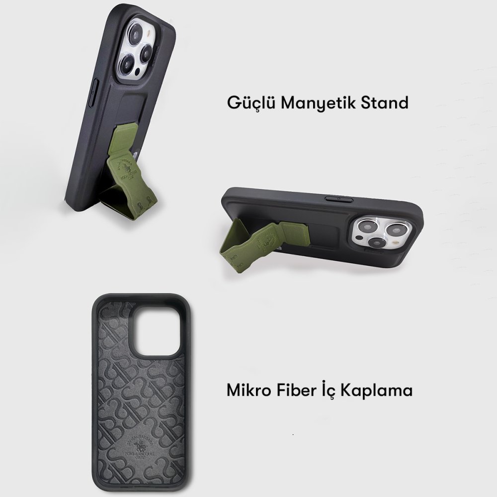 Santa Barbara Polo Racquet Club iPhone 14 Parker Stand Kapak - Kırmızı