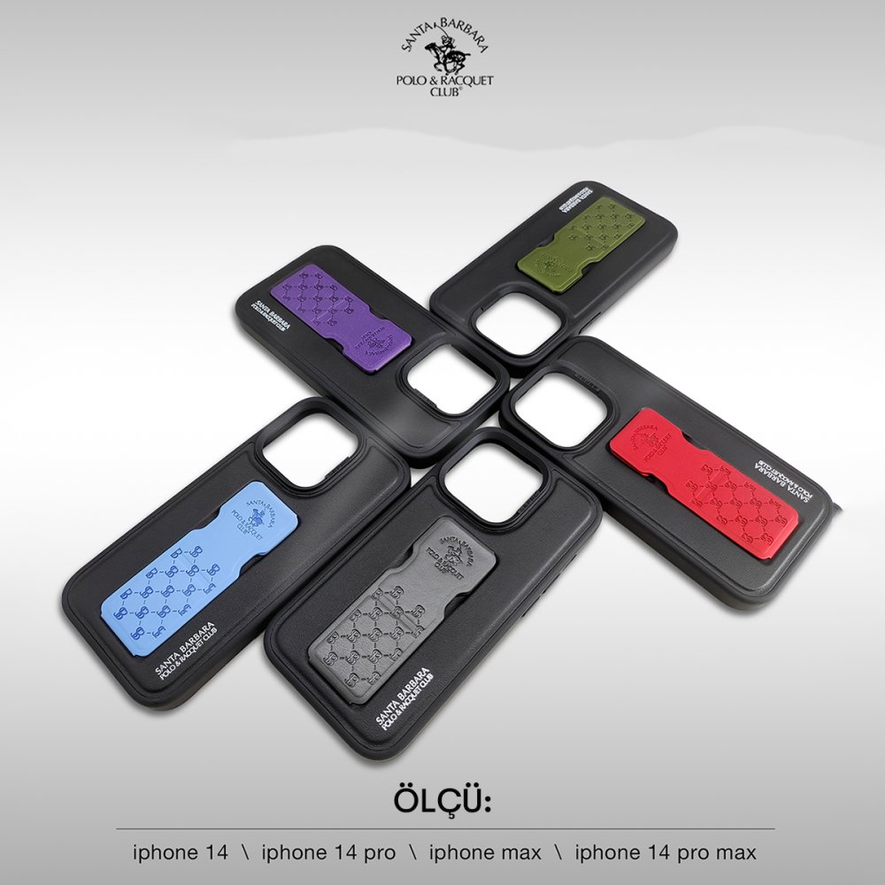 Santa Barbara Polo Racquet Club iPhone 14 Parker Stand Kapak - Kırmızı