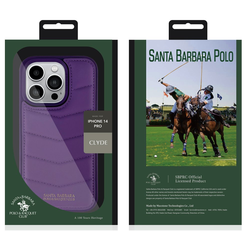 Santa Barbara Polo Racquet Club iPhone 14 Pro Clyde Stand Kapak - Mor