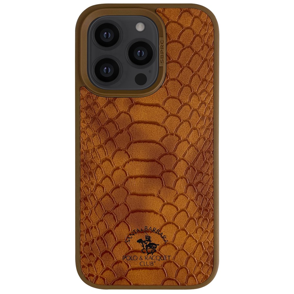 Santa Barbara Polo Racquet Club iPhone 14 Pro Knight Deri Kapak - Kahverengi