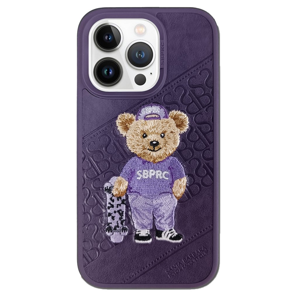 Santa Barbara Polo Racquet Club iPhone 14 Pro Max Crete Deri Kapak - Mor