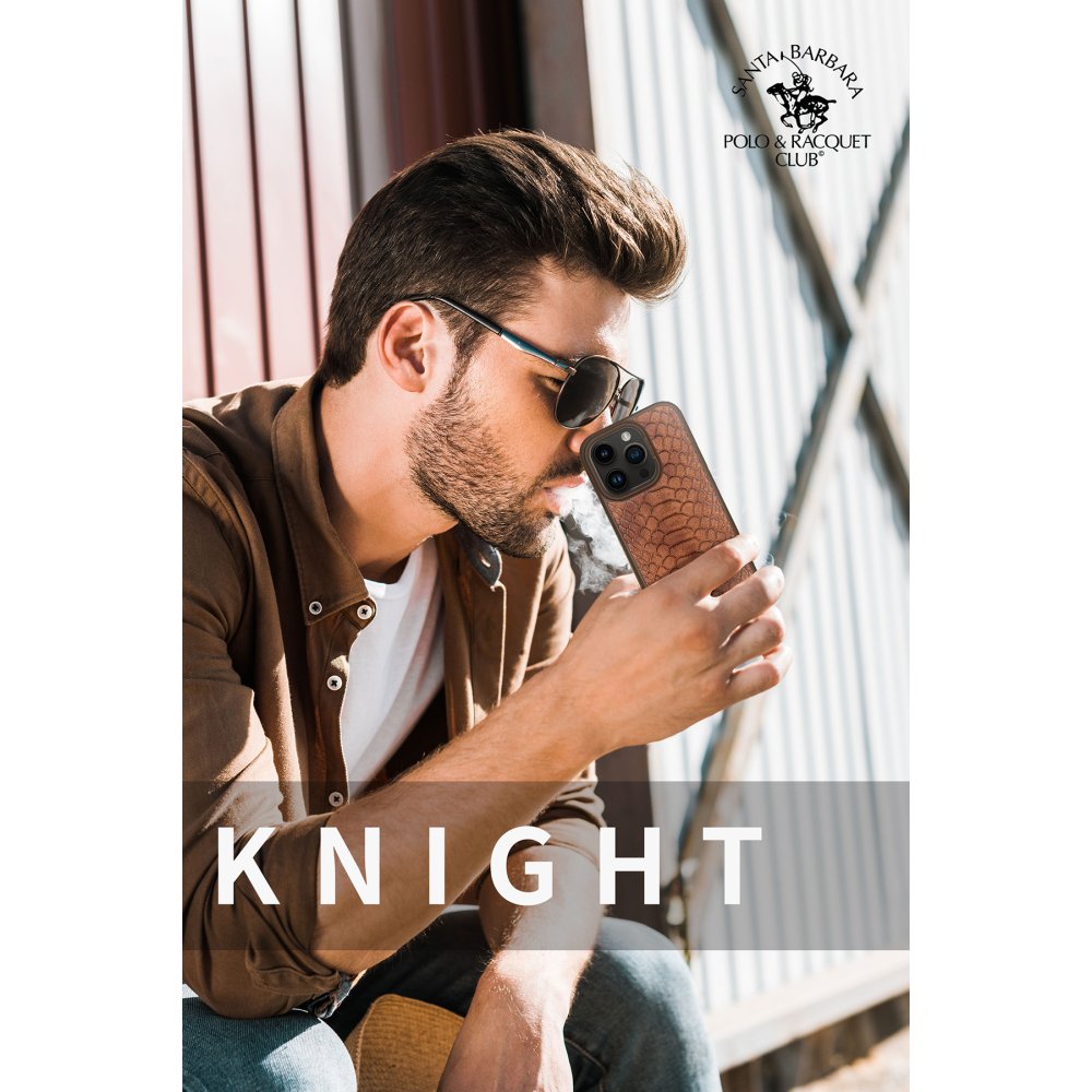 Santa Barbara Polo Racquet Club iPhone 15 Knight Deri Kapak - Kırmızı