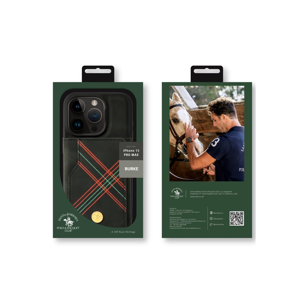 Santa Barbara Polo Racquet Club iPhone 15 Pro Max Burke Manyetik Cüzdanlı Kapak - Kahverengi