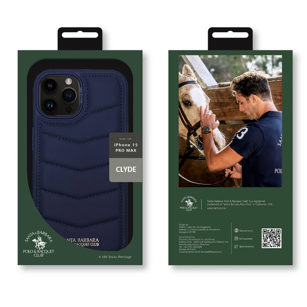 Santa Barbara Polo Racquet Club iPhone 15 Pro Max Clyde Stand Kapak - Lacivert
