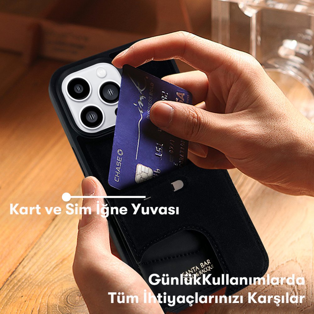 Santa Barbara Polo Racquet Club iPhone 15 Pro Max Clyde Stand Kapak - Lacivert