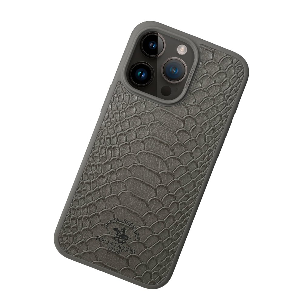 Santa Barbara Polo Racquet Club iPhone 15 Pro Max Knight Deri Kapak - Titan Gri