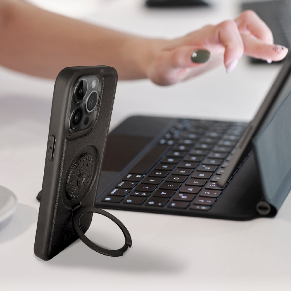 Santa Barbara Polo Racquet Club iPhone 15 Pro Max Primo Magsafe Stand Kapak - Kahverengi