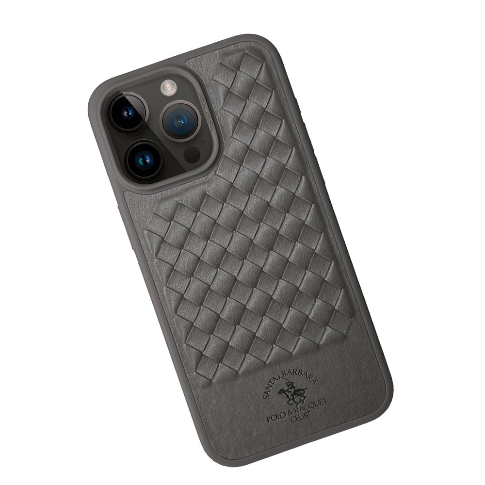 Santa Barbara Polo Racquet Club iPhone 15 Pro Max Ravel Deri Kapak - Titan Gri