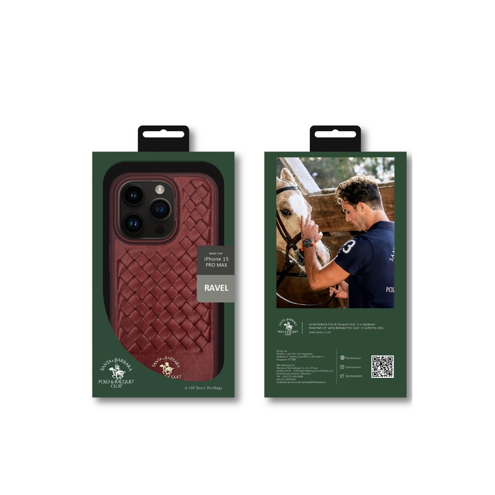 Santa Barbara Polo Racquet Club iPhone 15 Pro Max Ravel Deri Kapak - Titan Gri