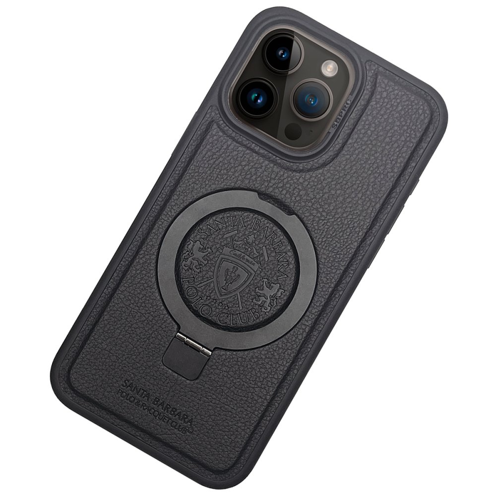 Santa Barbara Polo Racquet Club iPhone 15 Pro Primo Magsafe Stand Kapak - Siyah