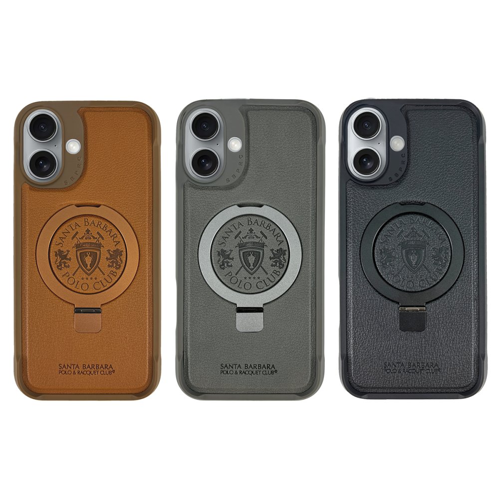 Santa Barbara Polo Racquet Club iPhone 16 Primo Magsafe Stand Kapak - Titan Gri