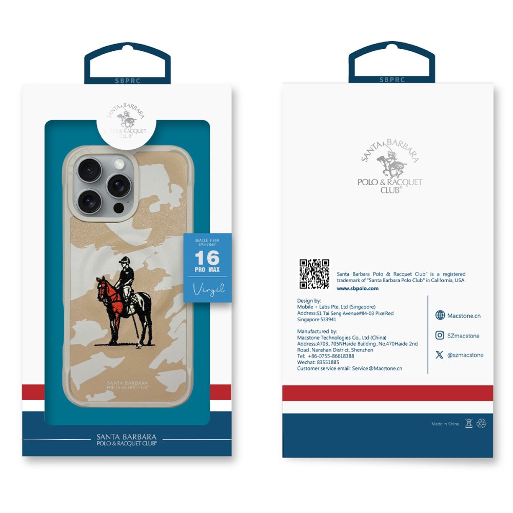 Santa Barbara Polo Racquet Club iPhone 16 Virgil Magsafe Kapak - Siyah