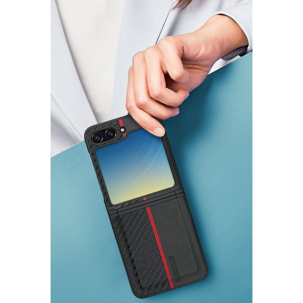 Santa Barbara Polo Racquet Club Samsung Galaxy Z Flip 5 Hazel Karbon Kapak - Siyah