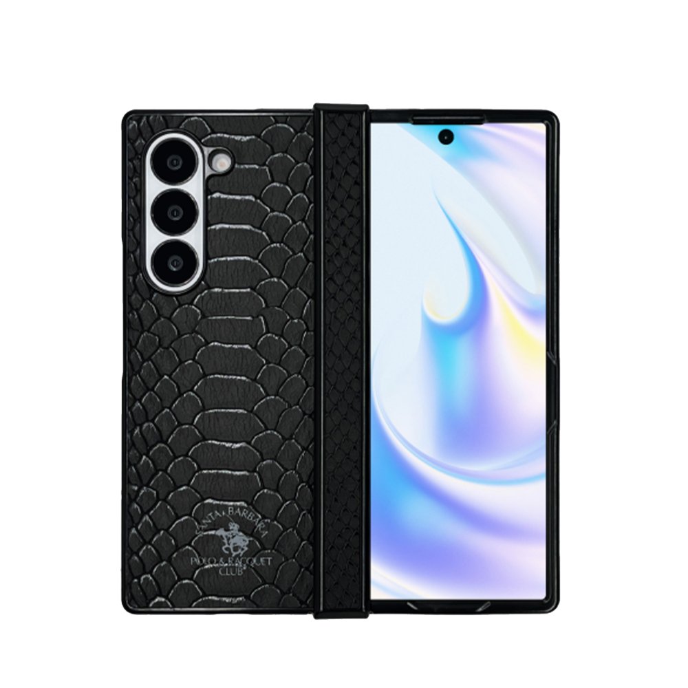 Santa Barbara Polo Racquet Club Samsung Galaxy Z Fold 6 Knight Deri Kapak - Siyah