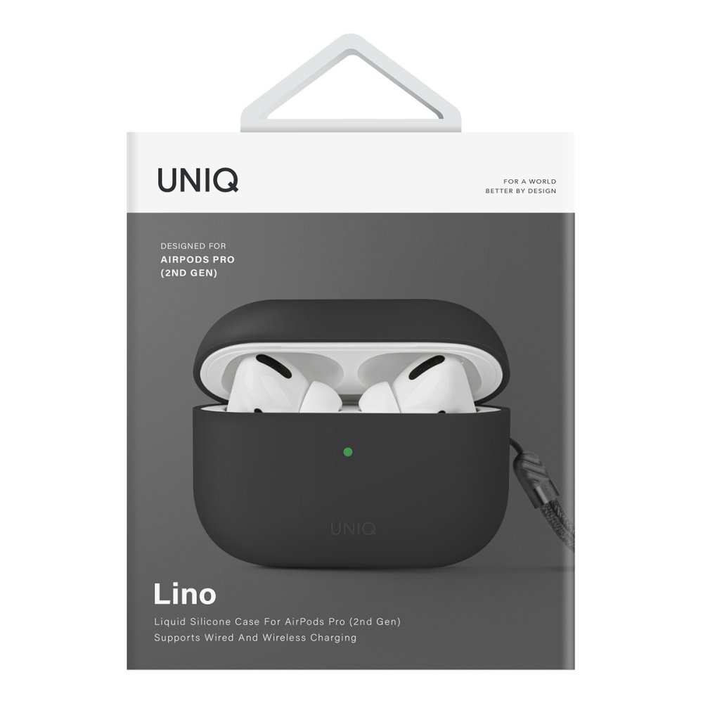 Uniq Airpods Pro 2 (2.nesil) Lino Silikon Kılıf - Gri