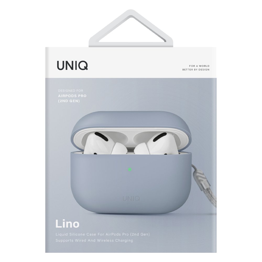 Uniq Airpods Pro 2 (2.nesil) Lino Silikon Kılıf - Mavi