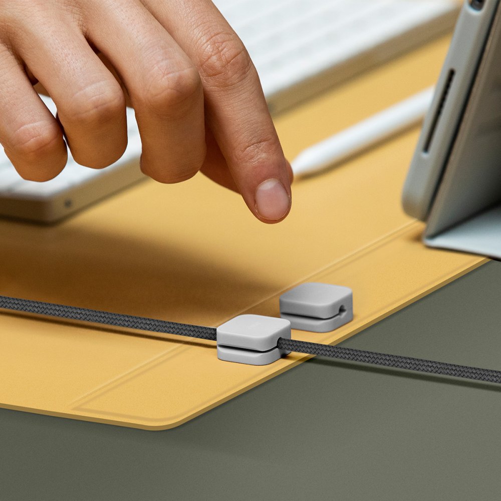 Uniq Hagen Reversible Kablo Organizerli Silikon Masaüstü Düzenleyici - Mavi