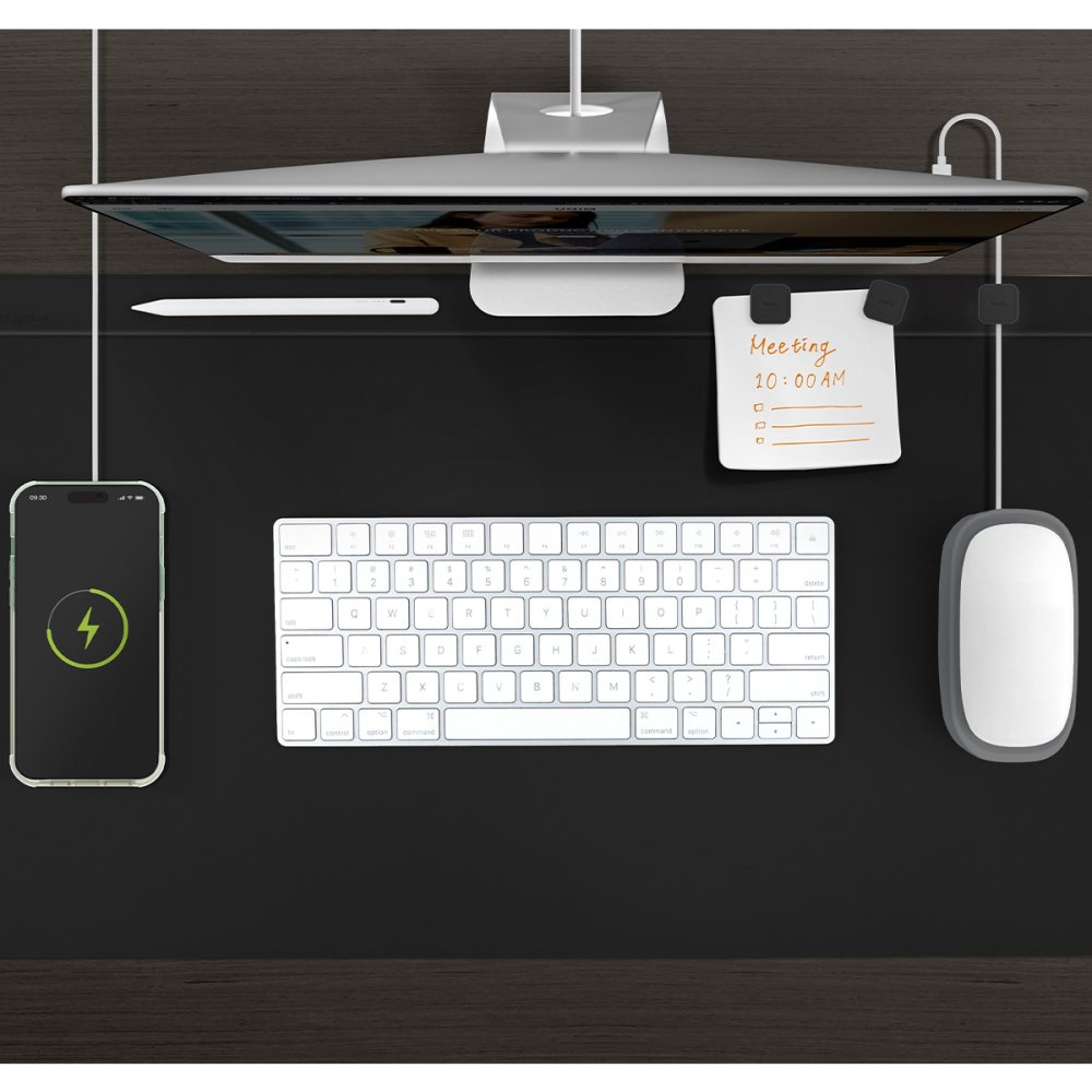 Uniq Hagen Reversible Kablo Organizerli Silikon Masaüstü Düzenleyici - Yeşil